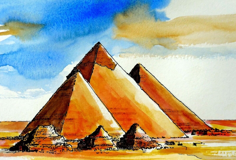 Как нарисовать пирамиду египта
