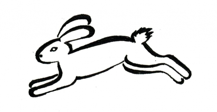 Как нарисовать бегущего зайца