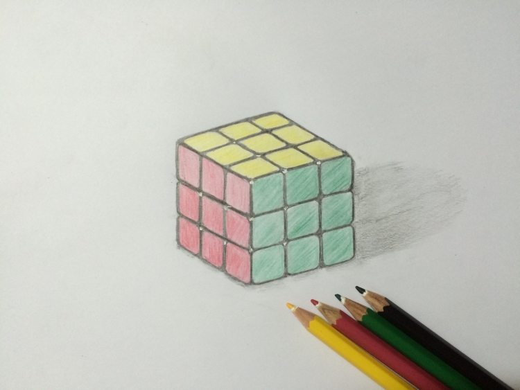 Как нарисовать кубик рубик по клеточкам