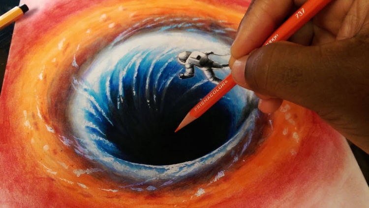 Как нарисовать черную дыру в космосе