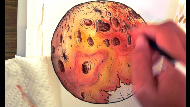 Как нарисовать марс красками