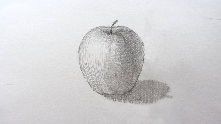 Как нарисовать яблоко с тенью