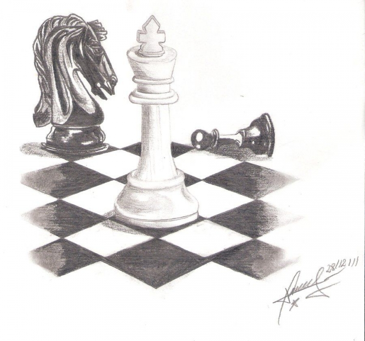 Как нарисовать шахматную доску с фигурами