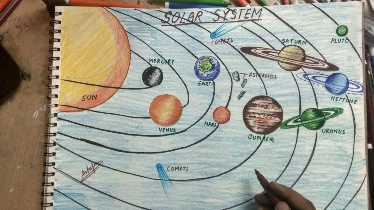 Нарисовать рисунок солнечной системы