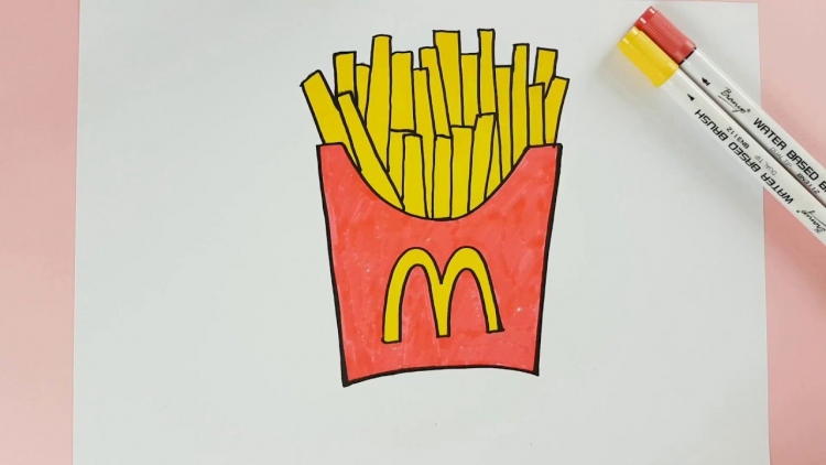 Как нарисовать картошку фри из макдональдса