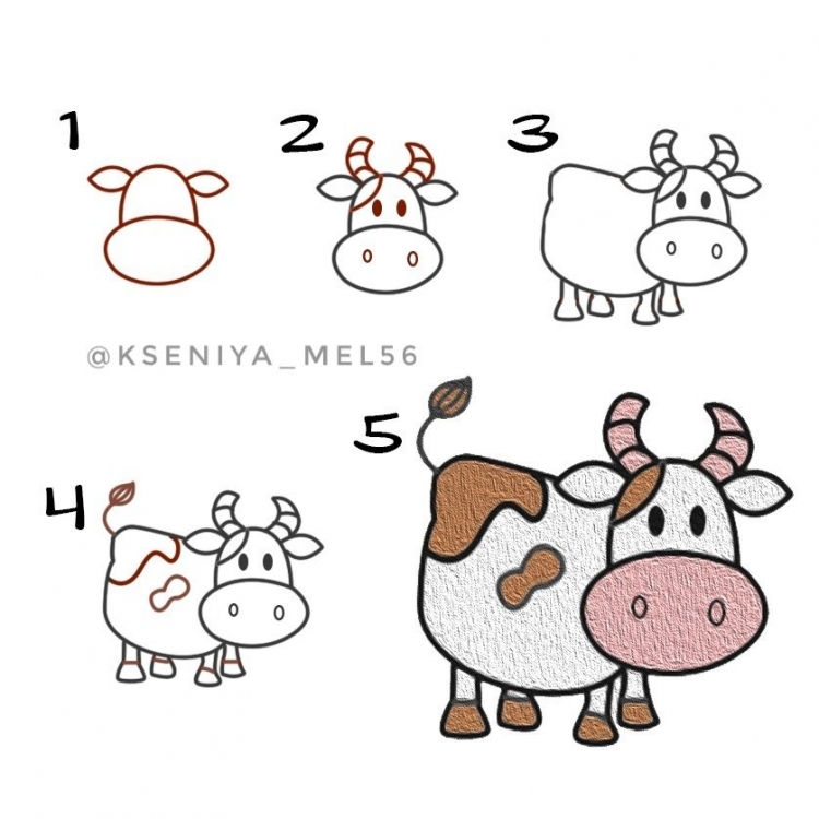 Как быстро нарисовать корову