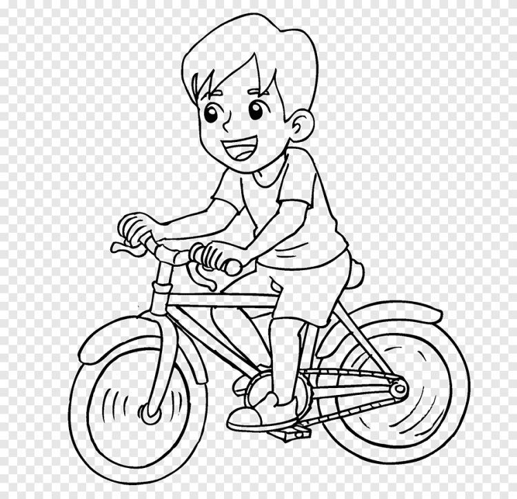 Как нарисовать мальчика на велосипеде