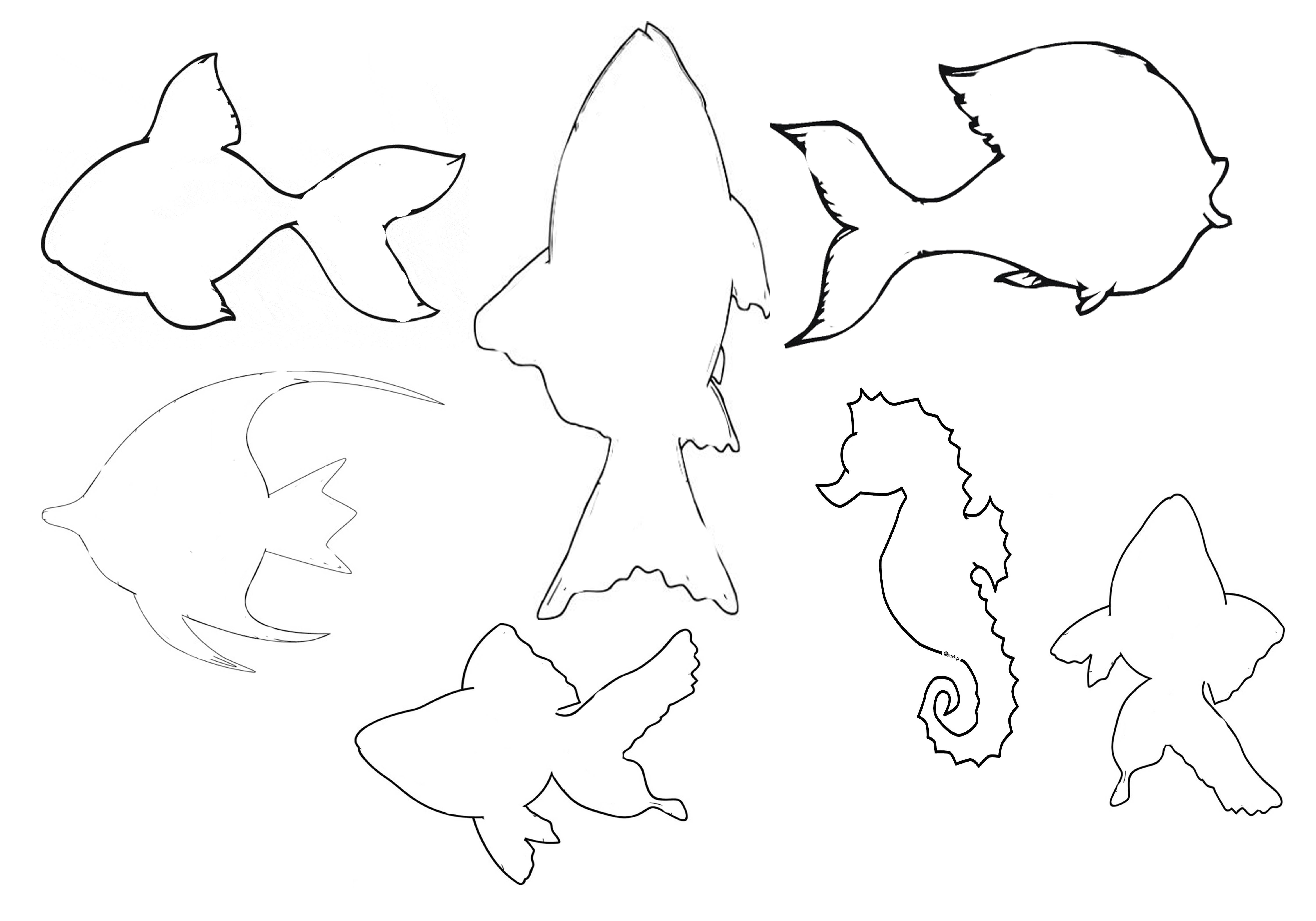 Трафарет Луч с фигурами Аквариумные рыбки (10)