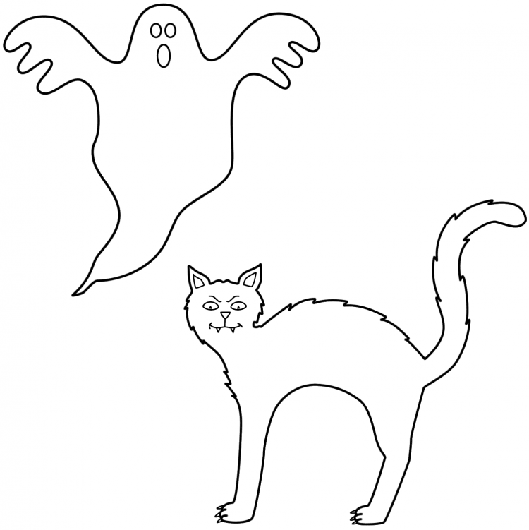 Силуэт кошки с бабочкой