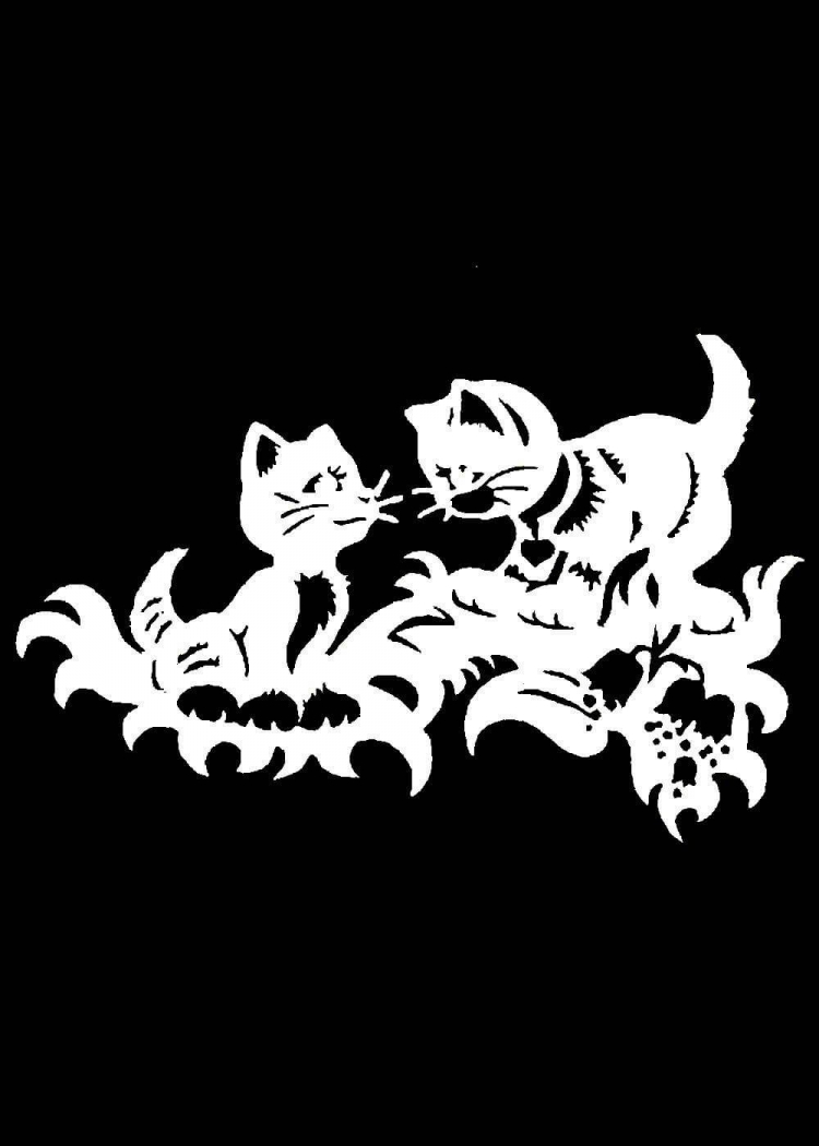 Трафарет тату кошка