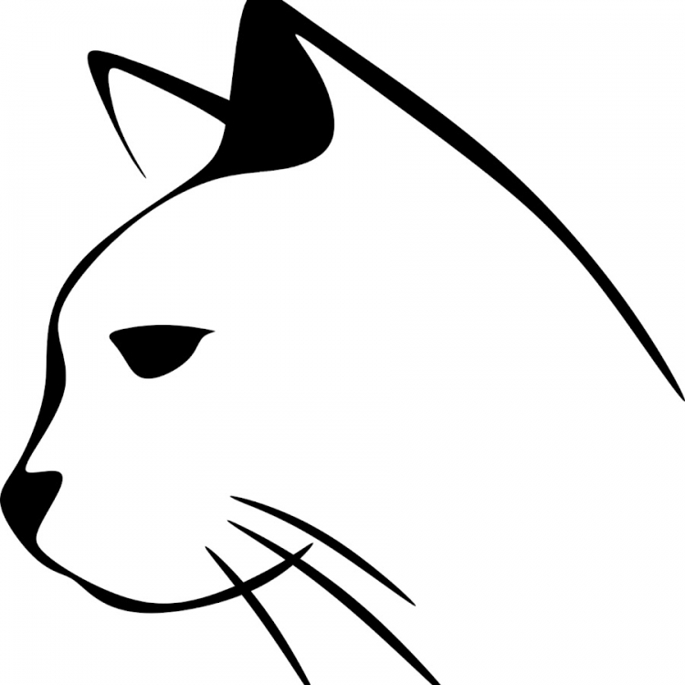 Трафарет тату кошка