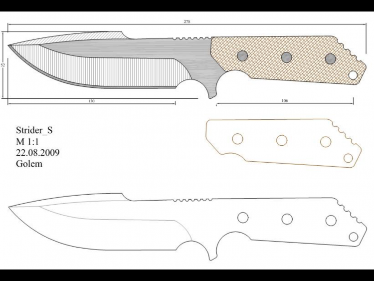 Трафареты ножей