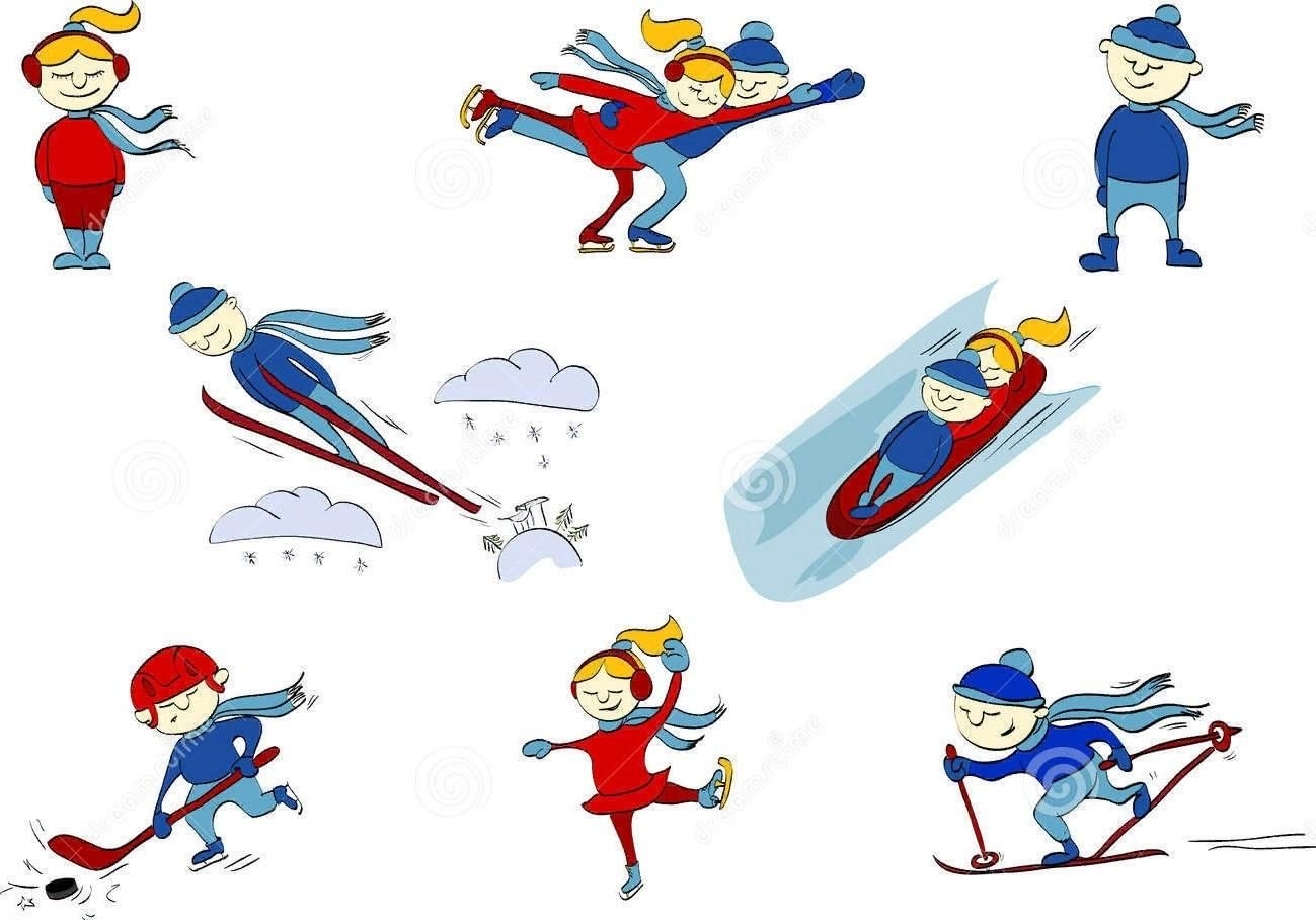 картинки зимний спорт детям