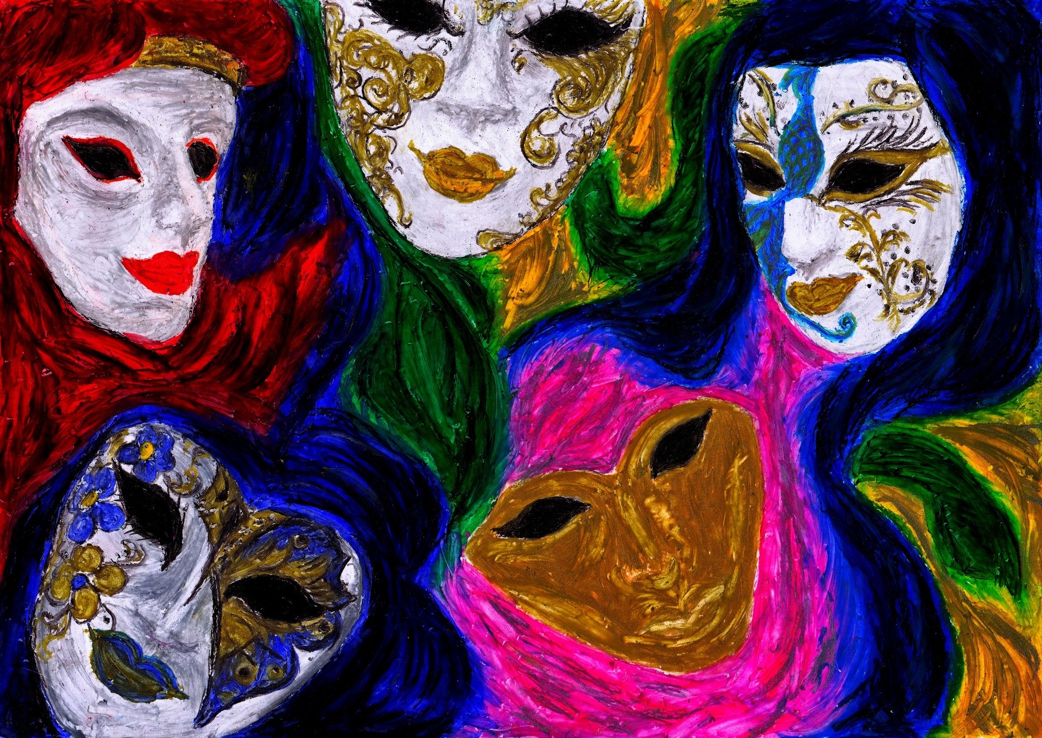 картинки маски красками