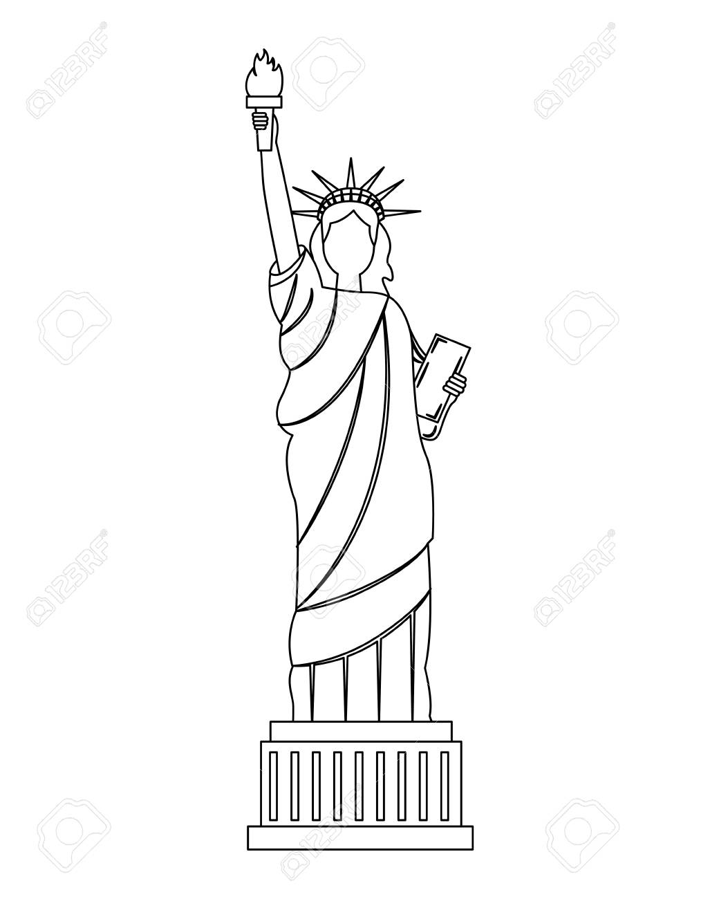 Статуя свободы рисунок карандашом - 61 фото