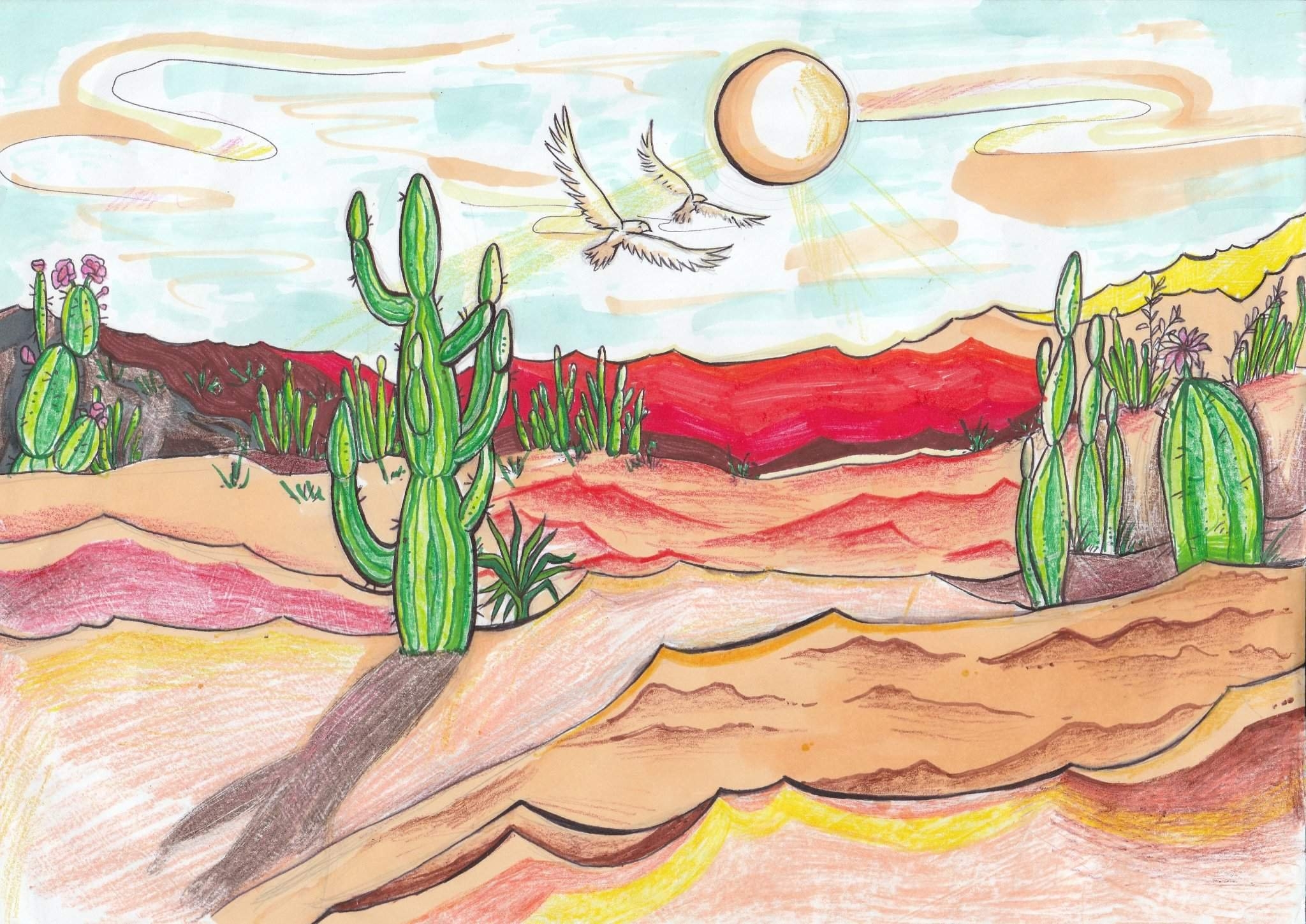 Рисунки пустыни для срисовки