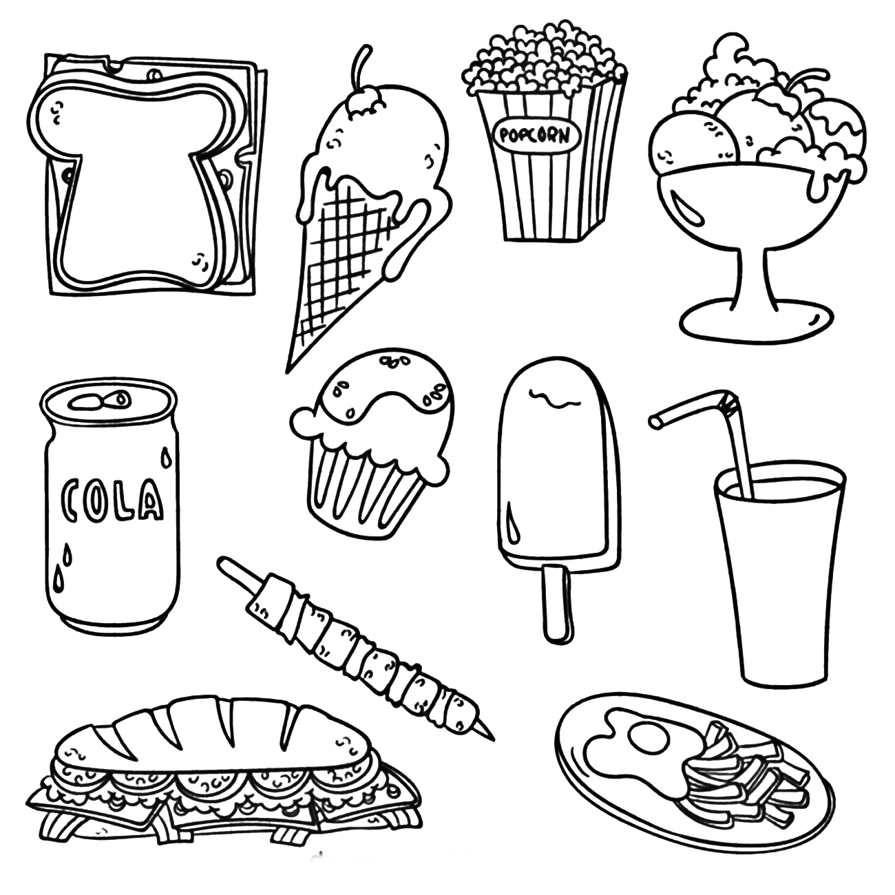 Раскраски фуд. Рисунки еды. Картинки для срисовки еда. Раскраска еда. Рисунки для срисовки лёгкие еда.