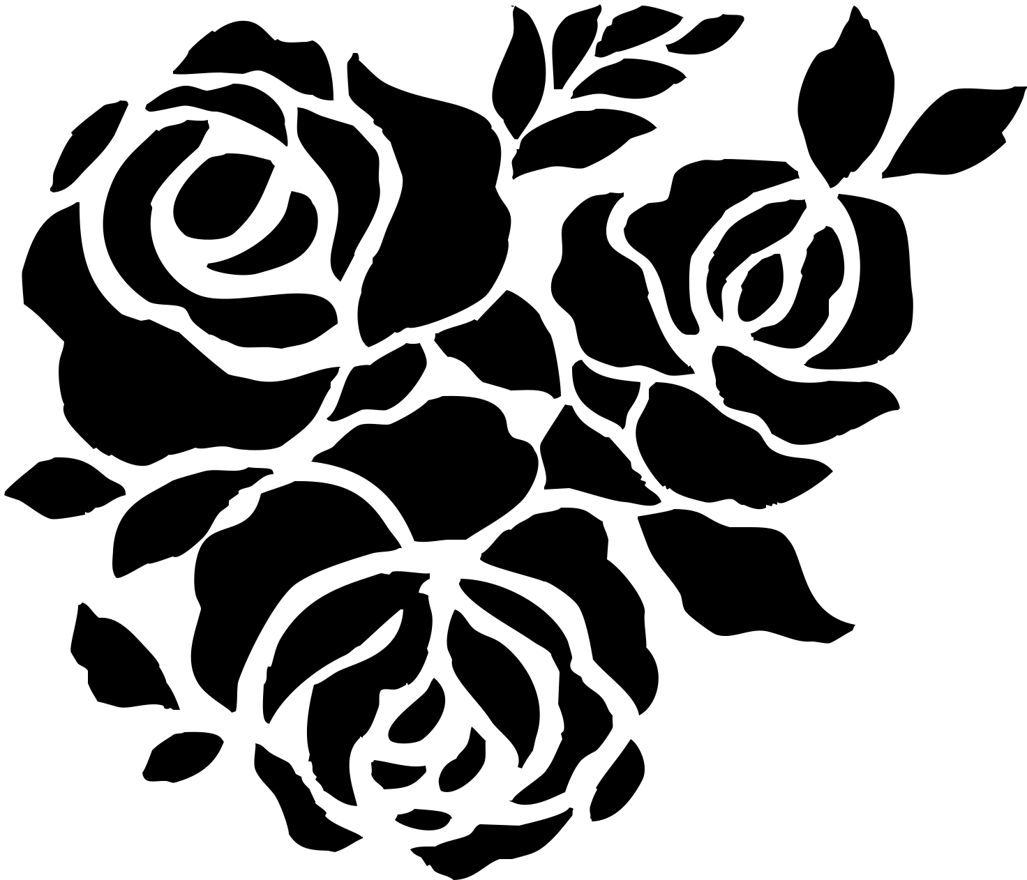 Трафареты цветов розы