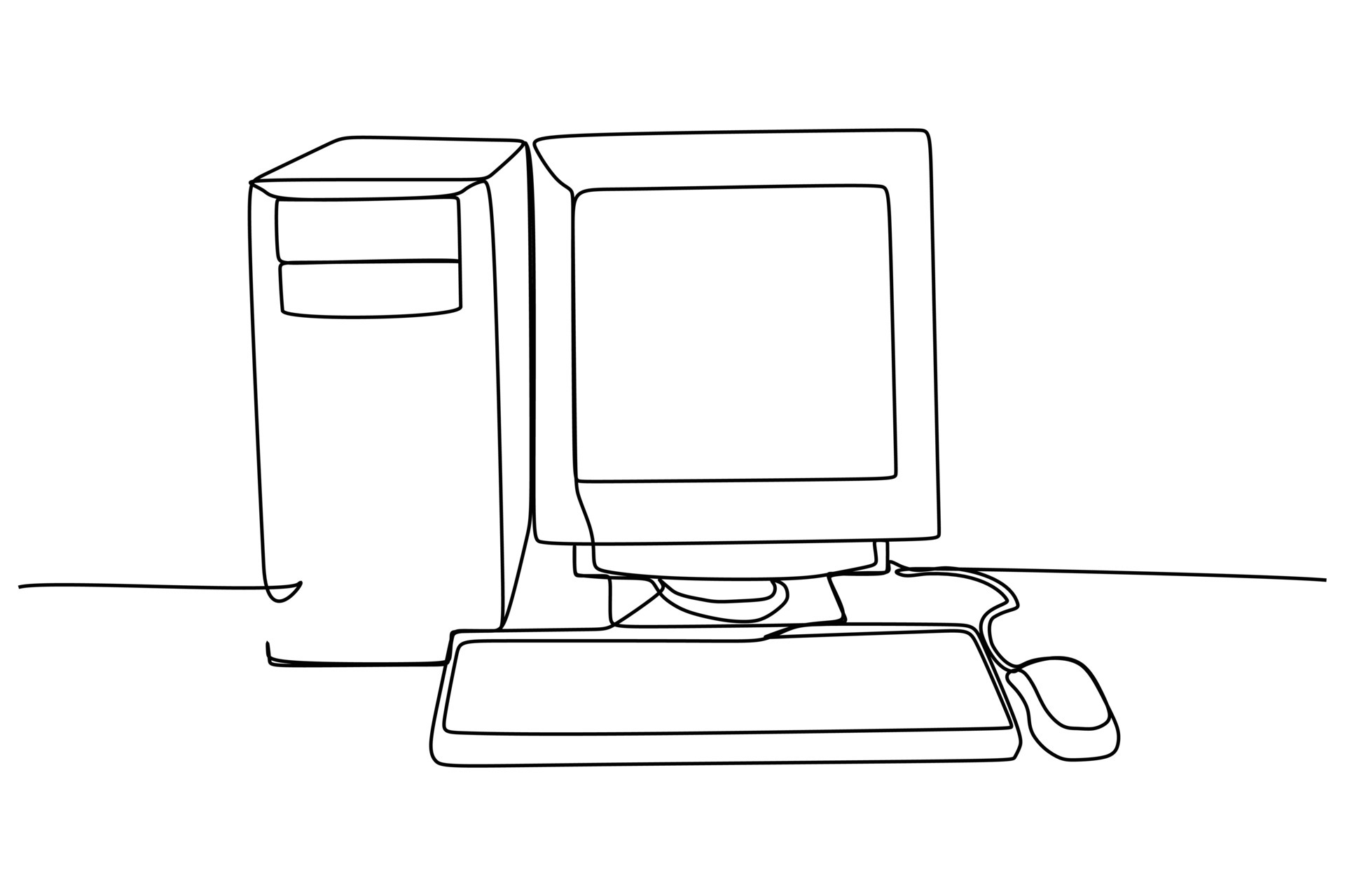 Компьютер на столе рисунок