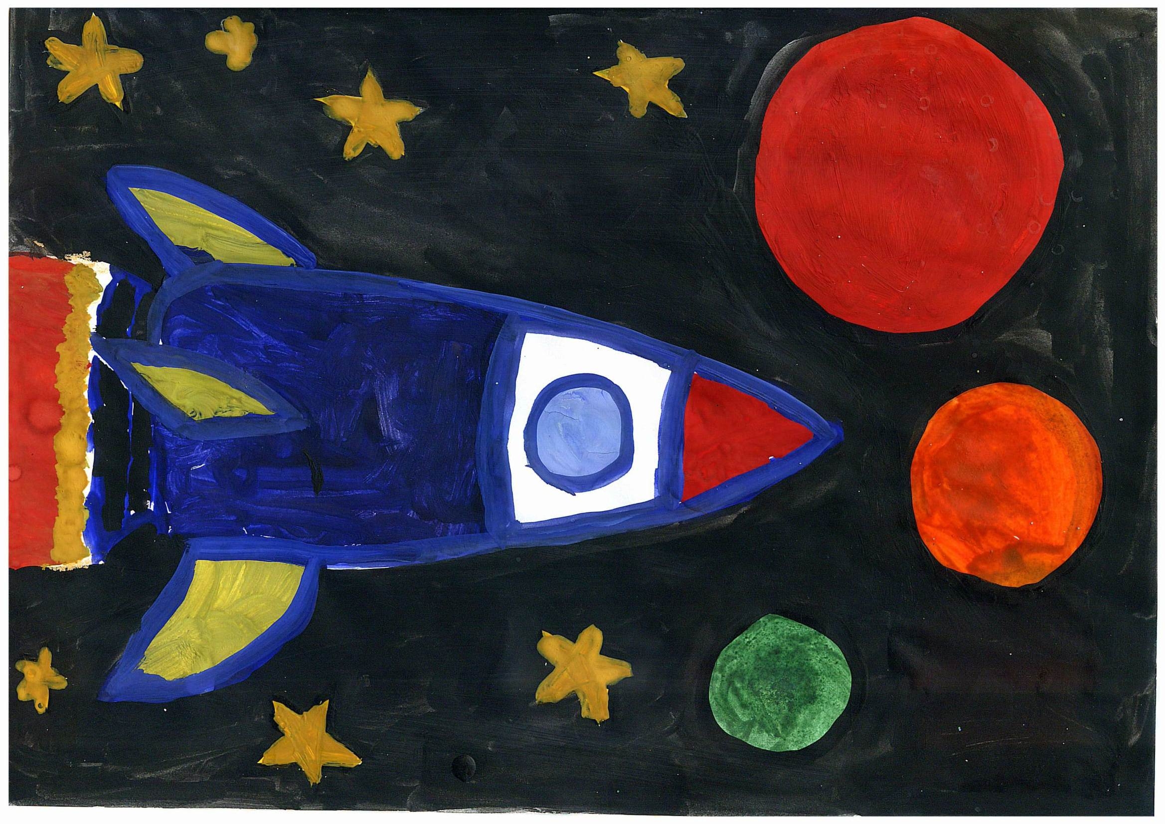 Ракета рисунок красками. Рисунок на тему космос. Рисование космос. Детские рисунки на тему космос. Рисование для детей космос.