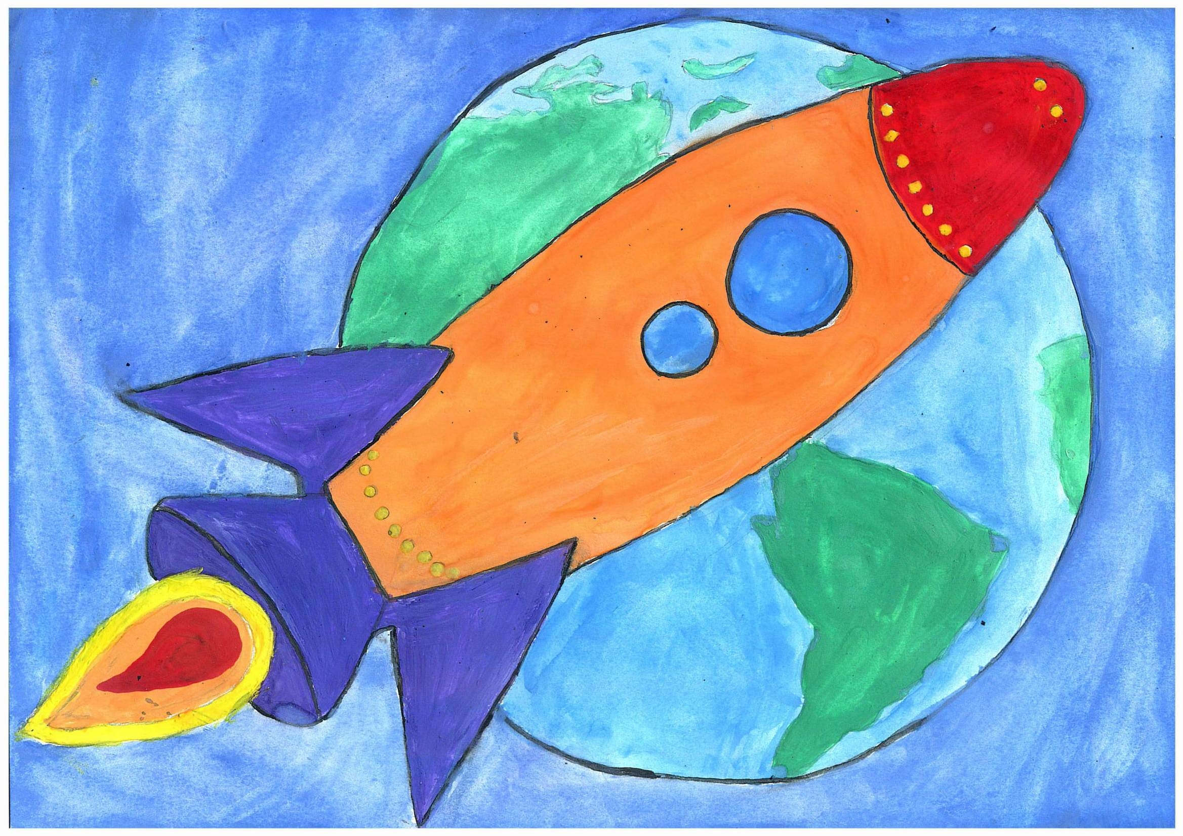Ракета рисунок красками. Рисунок на тему космос. Детские рисунки на тему космос. Рисунки на тему космос легкие. Рисование на тему космос легкий.