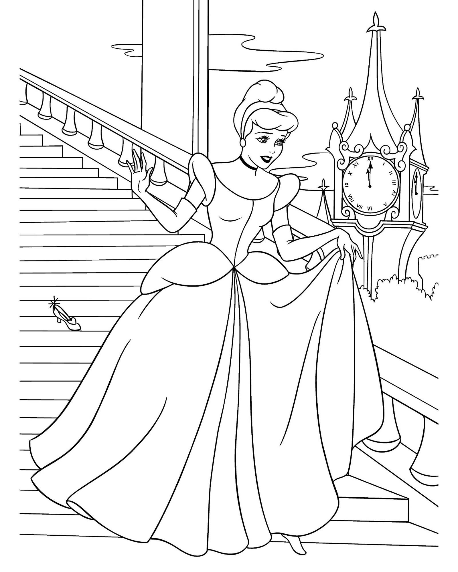 Раскраска Свадьба Золушки и Принца
