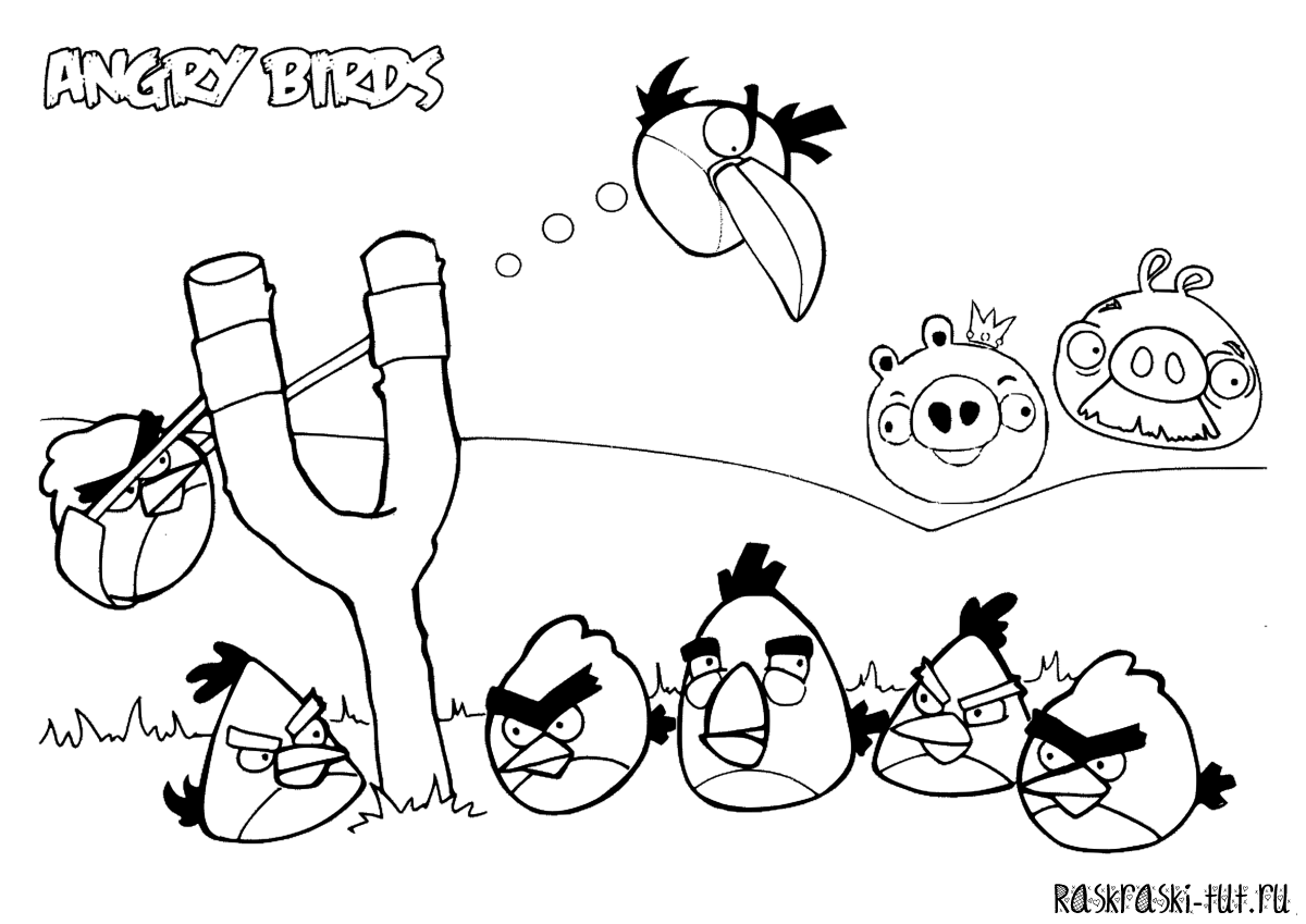 Игра Angry Birds раскраска