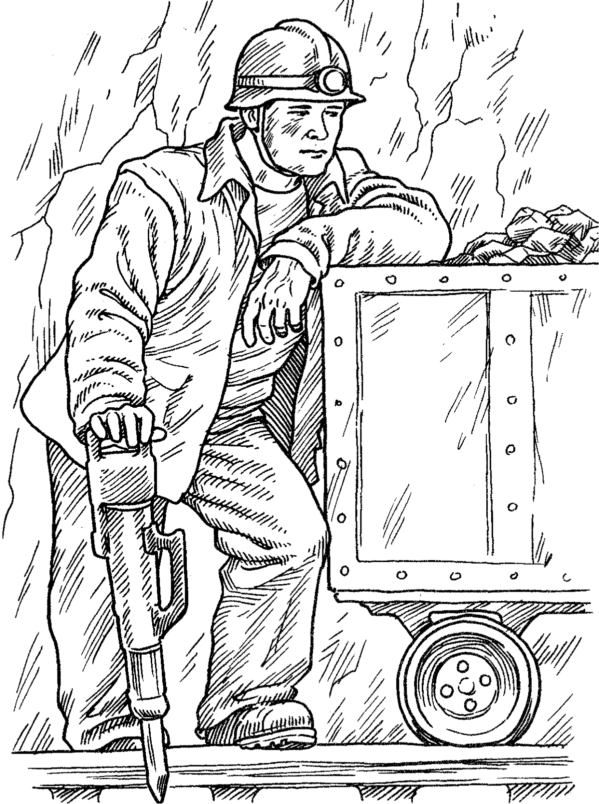 Как нарисовать шахтера