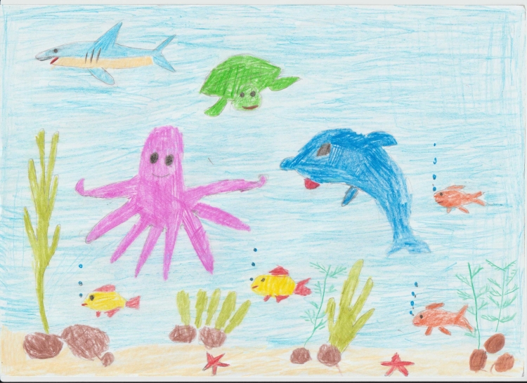 Подводный мир рисунок для детей