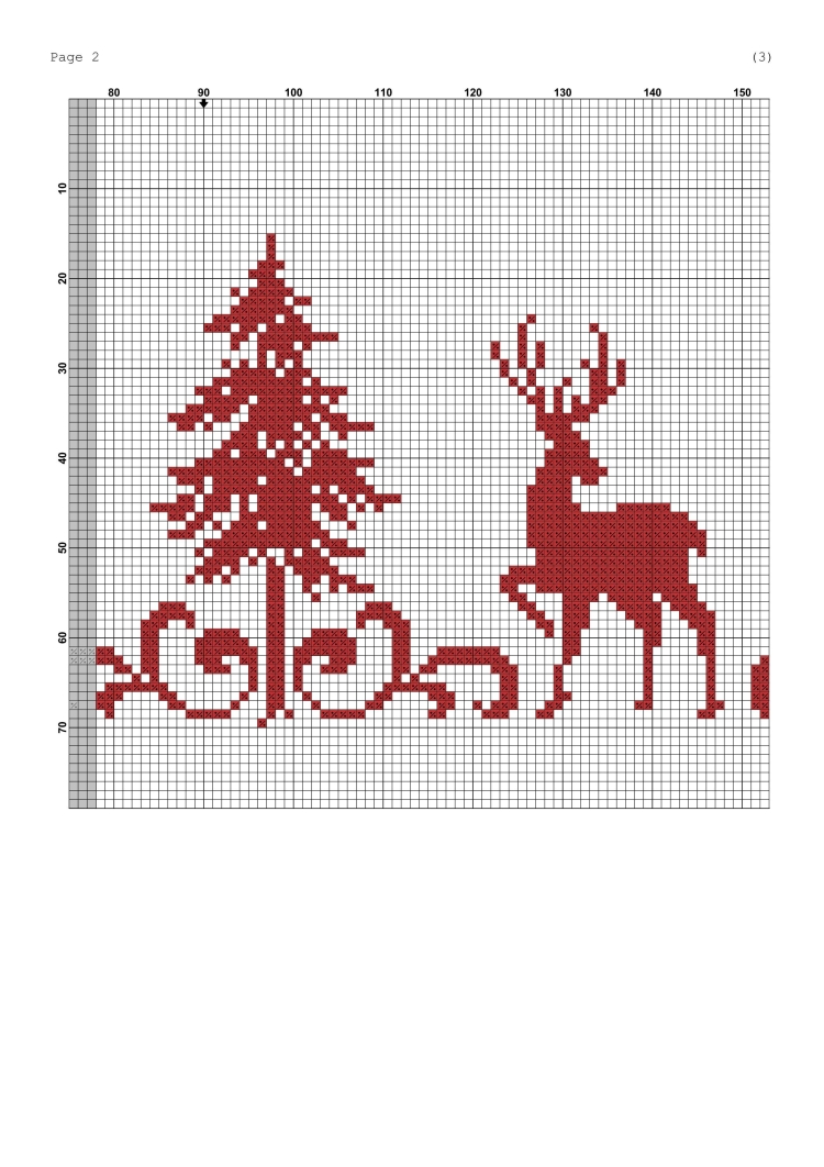 Схема для вышивки крестом Силуэт оленя, олень, pdf-file