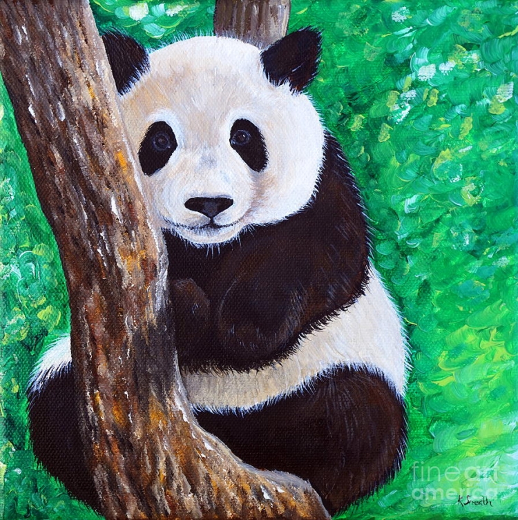Детский рисунок панда