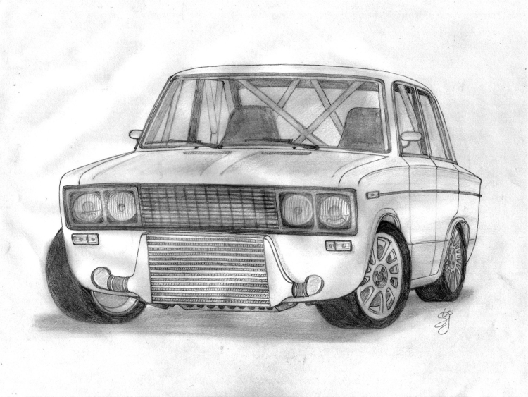 Машина тюнингованная нарисовать