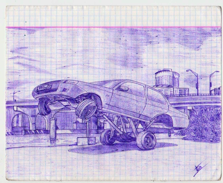 Авто перспектива рисунок