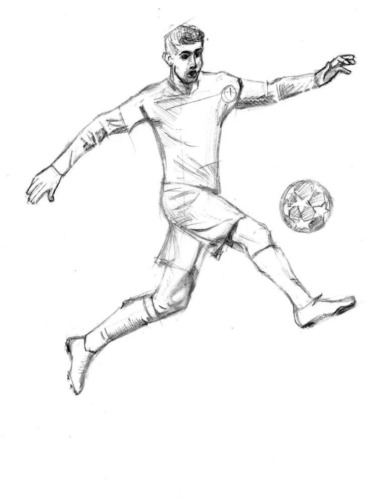 Футбол рисунок карандашом