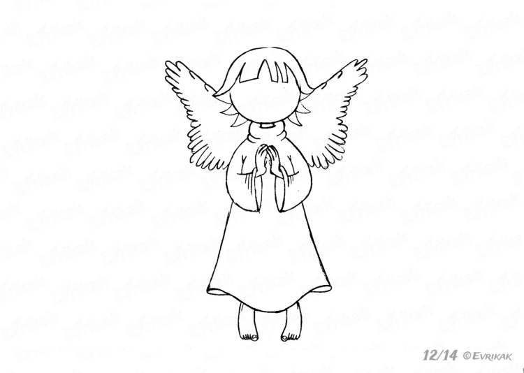 Рисунок ангела карандашом