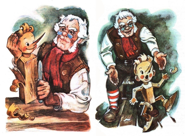 Книга Буратино художник Владимирский