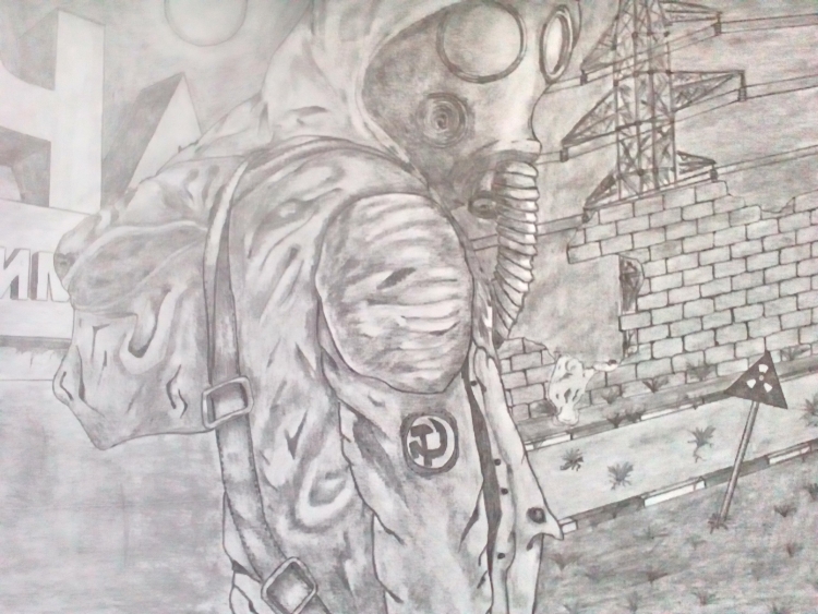 Чернобыль рисунок карандашом