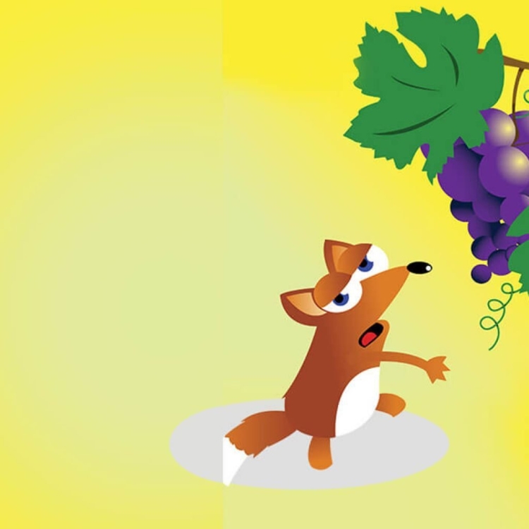 Лиса и виноград иллюстрация