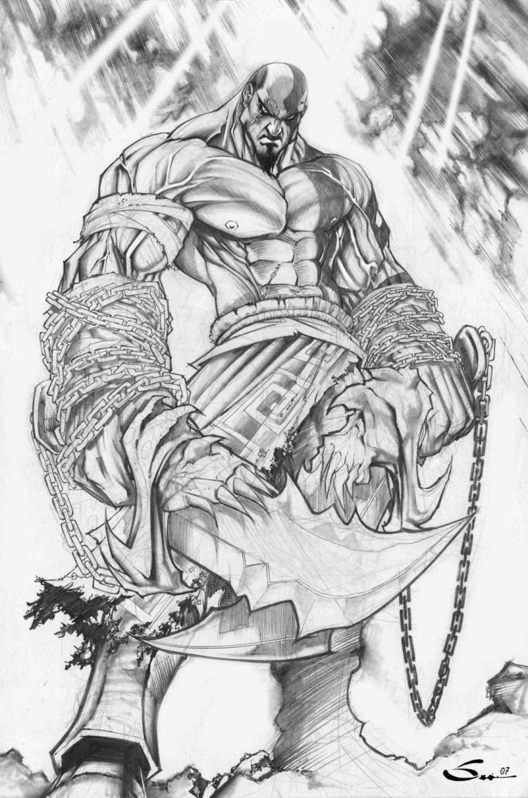 Кратос God of War 2018 скетчи