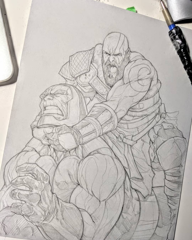 Кратос раскраска God of War 4