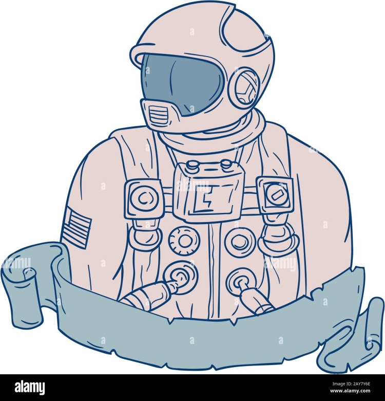 Рисунок космонавта карандашом