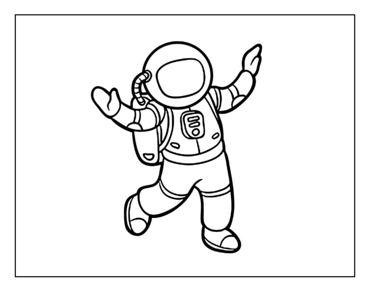 Рисунок космонавта в скафандре для детей