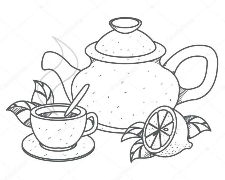 Чайный сервиз рисунок для детей