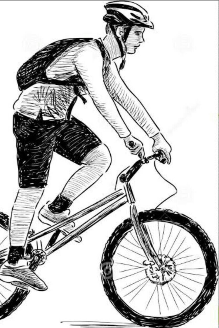 Велосипедист рисунок для детей