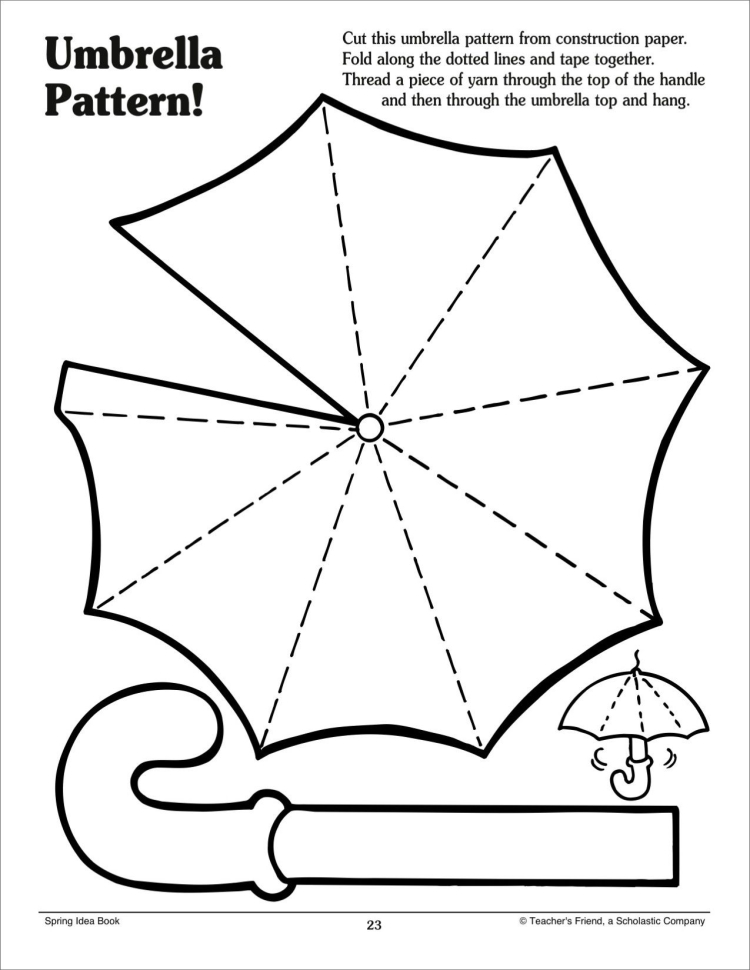 Зонтик шаблон для вырезания