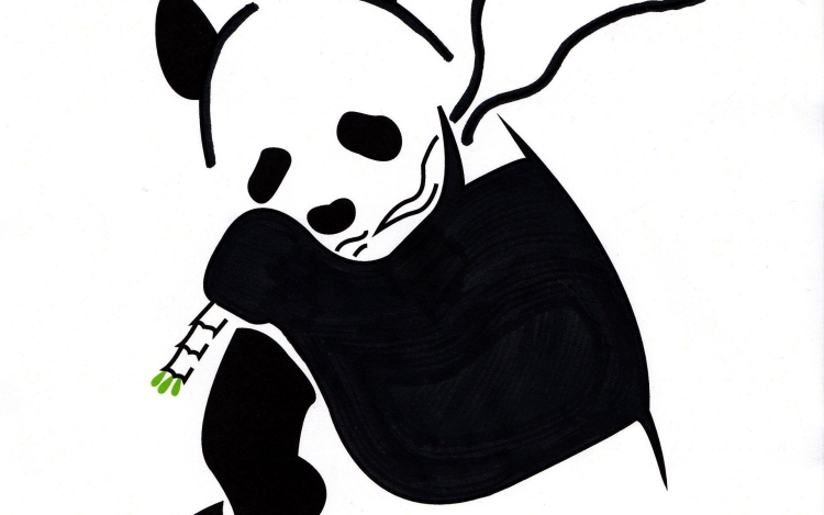 Трафарет панда