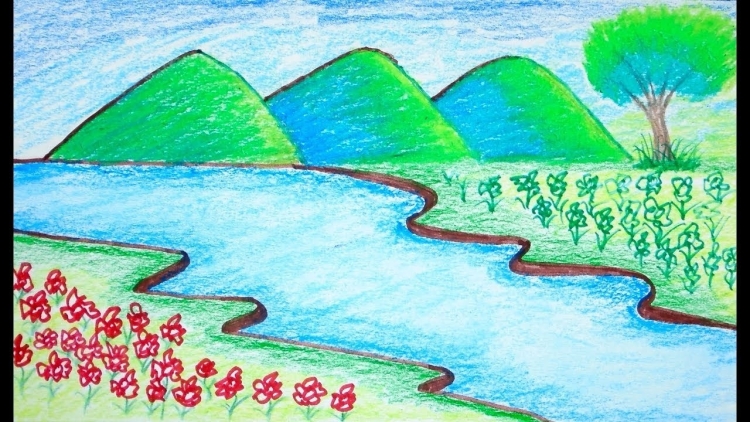 Река волга рисунок для детей