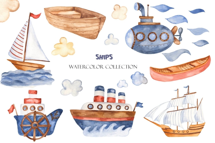 Рисунок корабля с парусами для детей