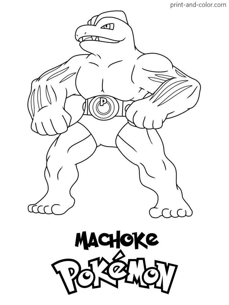 Machamp Pokemon раскраска