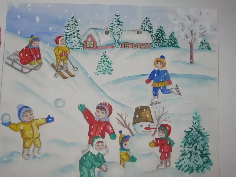Иллюстрации зимние забавы для детского сада
